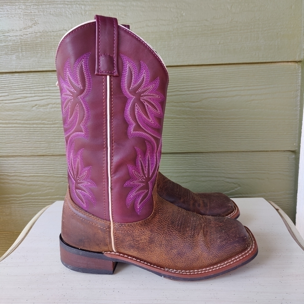 Laredo Mesquite Gorge Cowboy Boots Western Riding Purple 5624 Women's Size 6.5 M